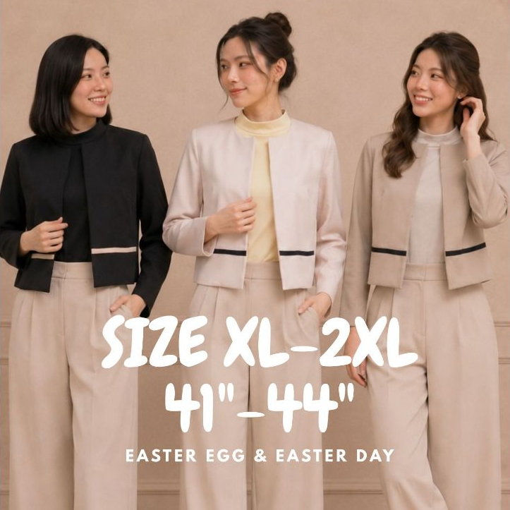 E09 เสื้อคลุมแขนยาว ใส่ทำงาน ใส่เที่ยวได้ แต่งขอบทูโทน ผ้านุ่ม ใส่สบาย Easter Egg