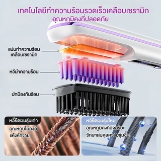 【รับประกัน 5 ปี】หวีผมตรงไฟฟ้า ควบคุมอุณหภูมิ 10000mAh แปรงยืดผมไฟฟ้า หวีไฟฟ้าไร้สาย หวียืดผมไฟฟ้า หวียืดผมตรงไฟฟ้า