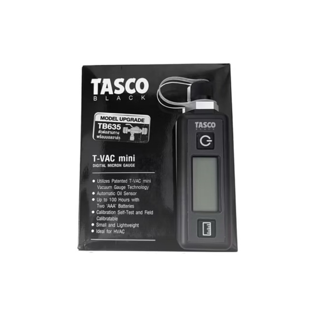 ไมครอนเกจ ดิจิทัล TASCO BLACK T-VAC mini Digital Micron Gauge ชุด พร้อม วาล์วสามทางTB635
