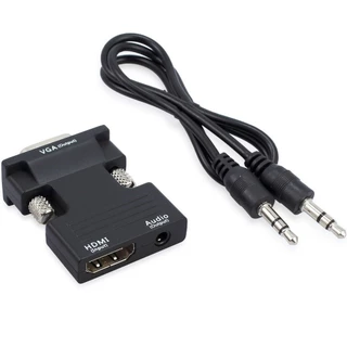 COD HDMI Female to VGA Male Converter+Audio Adapter Support 1080P Signal Output (Black)