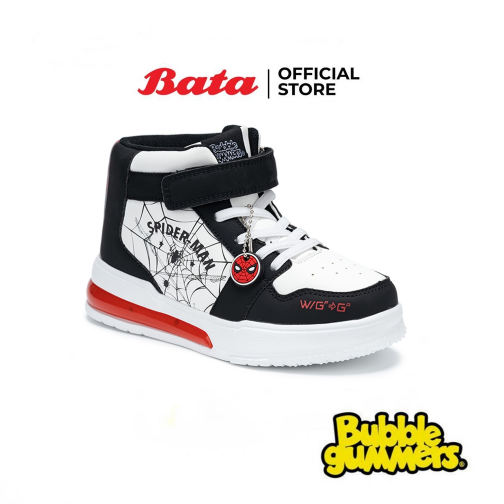 Bata บาจา BBG รองเท้าผ้าใบสนีคเกอร์ หุ้มข้อ ไฟ LED สำหรับเด็กผู้ชาย รุ่น ELITE_S126 สีดำ 3316153