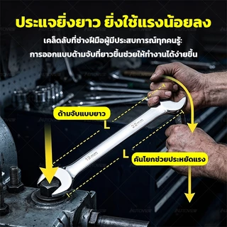 Autoview ประแจแหวนข้างปากตาย ชุดประแจแหวนข้างปากตาย 6-24 มิล ได้ 14 ตัว ISO 9002