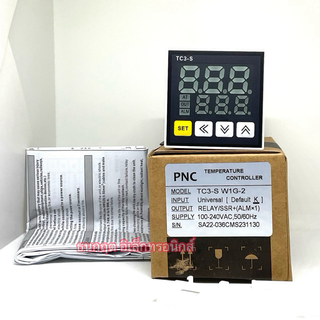 เครื่องควบคุมอุณหภูมิแบบดิจิตอล รุ่น:TC3-S W1G-2 ( K 0-999°C) 100-240VAC