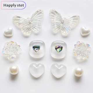 Happystep J✨🌷🦋รวมงานอะคริลิค วับวาว น่ารักสดใส ดอกไม้ ไข่มุก ผีเสื้อ งานเพรช *เฉพาะตัวติดรองเท้า,พร้อมส่งจากไทย,มาแรง