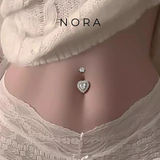 Jewelry แหวนสะดือ ปุ่มท้องแหวน รูปหัวใจ สเตนเลส ใกล้ชิด เจาะสะดือ เครื่องประดับหน้าท้อง NR250602