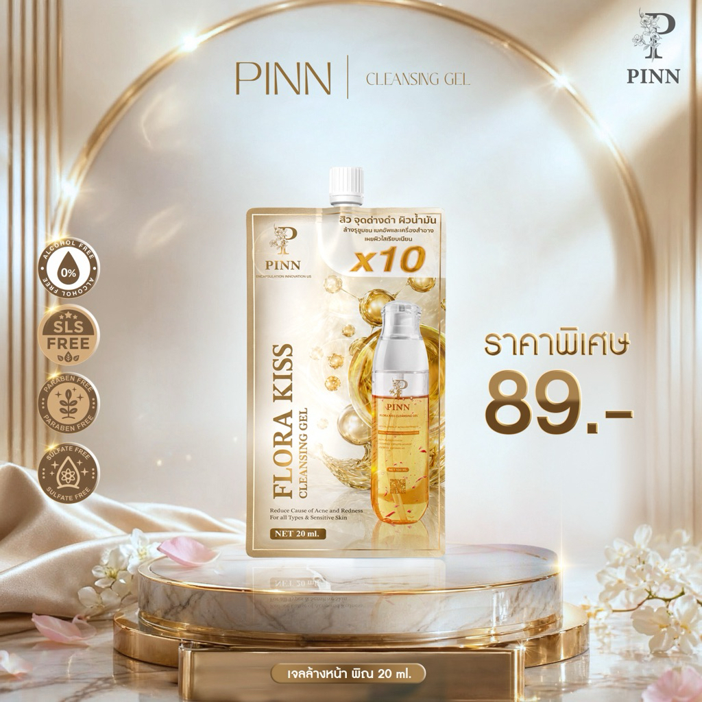 เจลล้างหน้าพิณ ขนาดทดลองแบบซอง ขนาด 20 ml