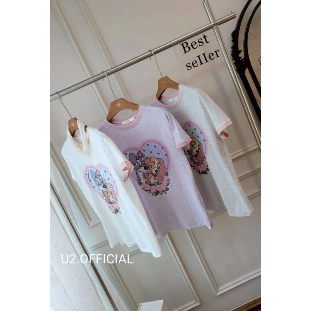 U2 เสื้อยืดผ้าสลาฟ ลายการ์ตูน แต่งกุ๊นขอบ