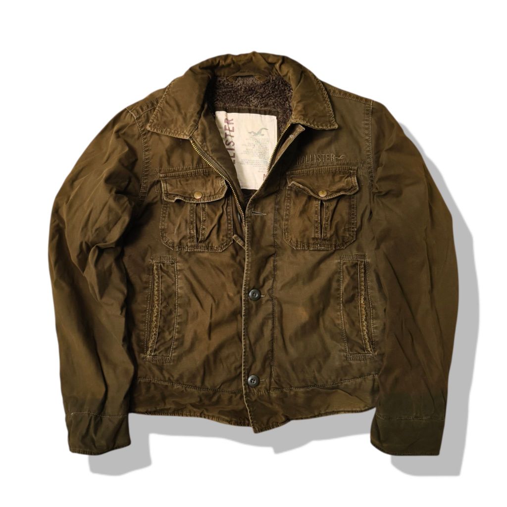 Hollister Sherpa Lined Heavy Military Jacket (M) มือสอง รอบอก 49”