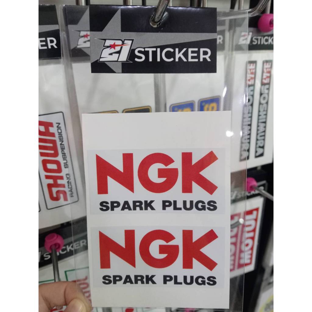 สติ๊กเกอร์ตกแต่งมอเตอร์ไซค์ NGK SPARK PLUGS