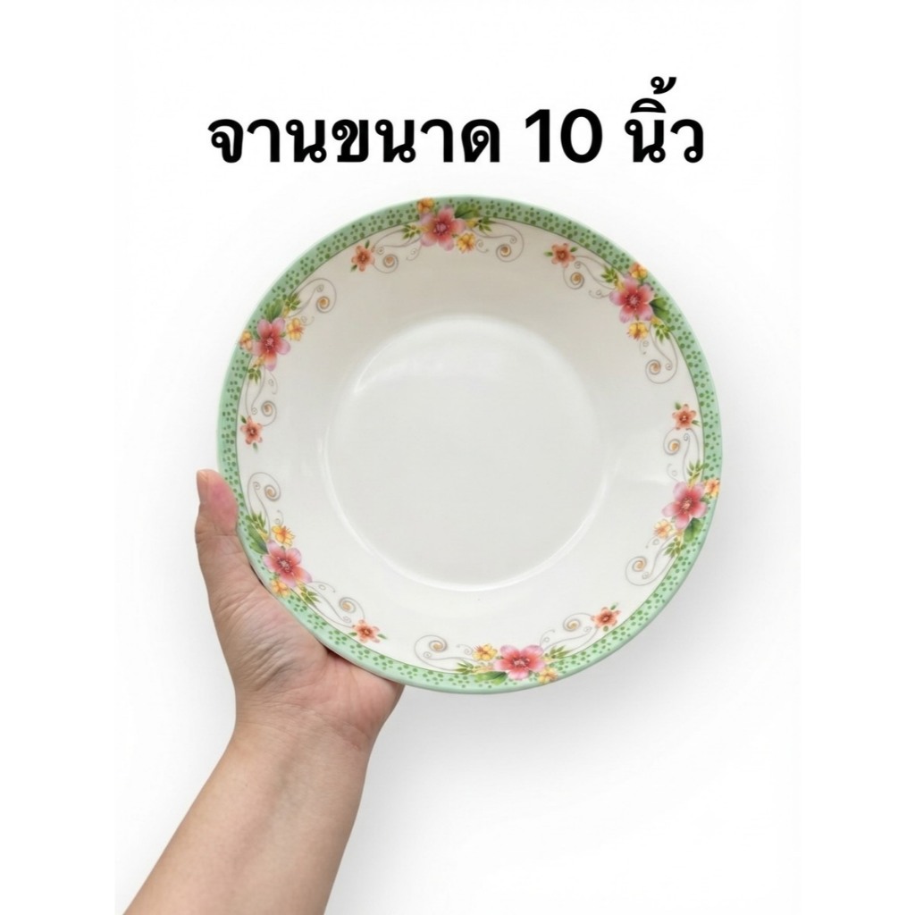 จานเมลามินใหญ่ขนาด10นิ้ว 6ใบ สำหรับใส่อาหาร ใส่ผลไม้ ใบใหญ่