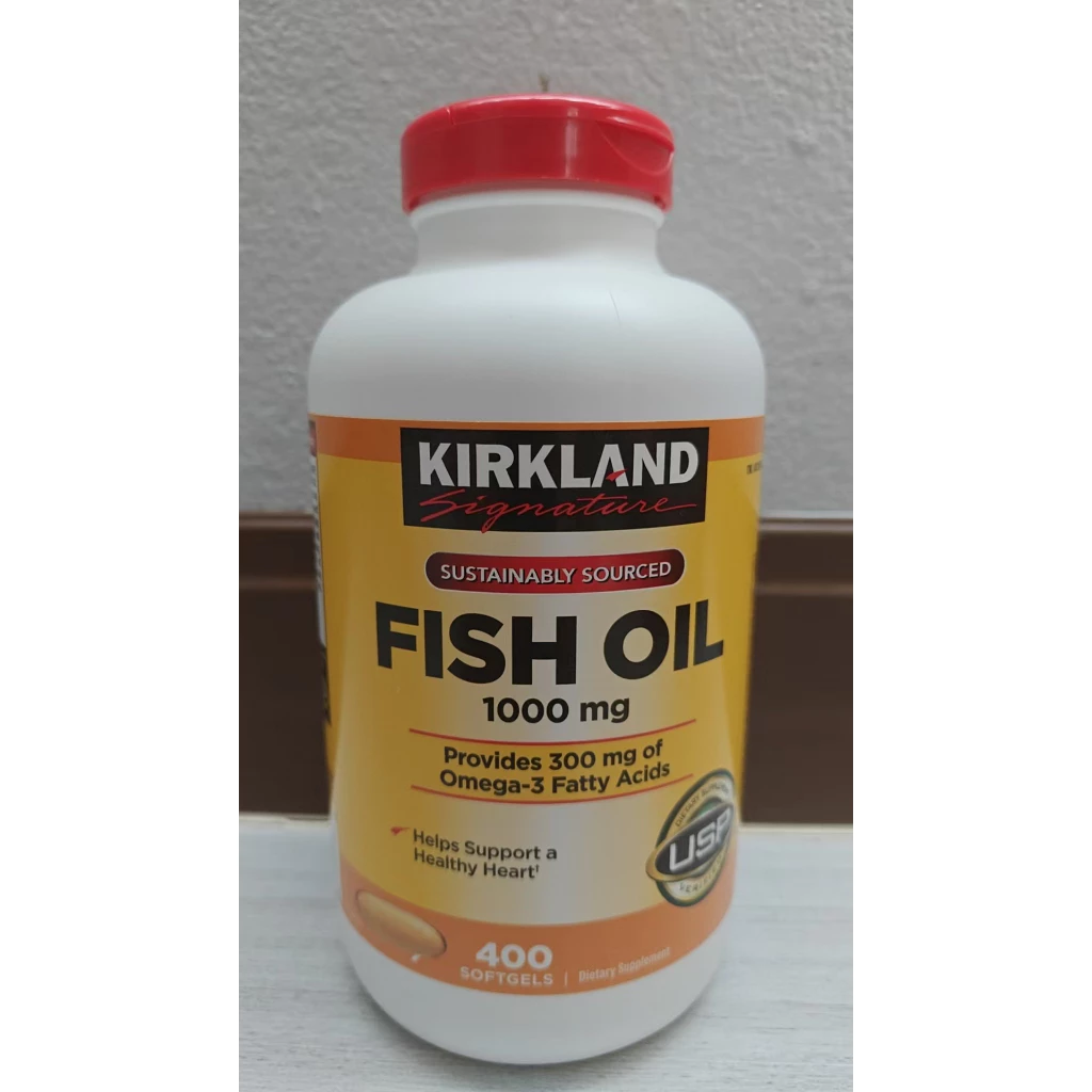 (Exp:02/2028)Kirkland Signature Fish Oil 1000 mg 400 Softgelsน้ำมันปลาเคิร์คลานด์ ซิกเนเจอร์ 1000 มก. 400 แคปซูลอ่อน