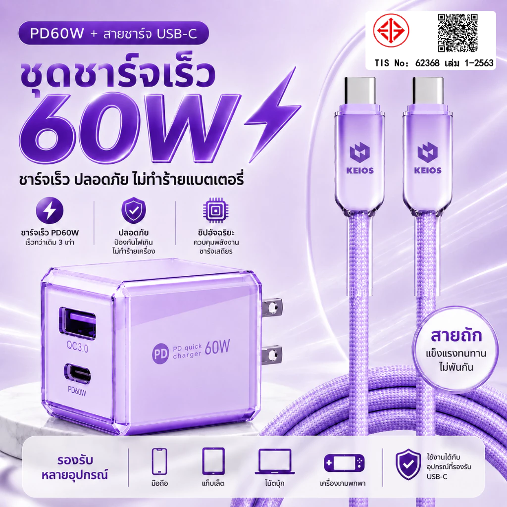 ⚡ของแท้ 45W ที่ชาร์จเร็ว ชุดชาร์จ PD U+C เครื่องชาร์จเร็ว ชาร์จพร้อมกัน 2พอร์ต ขนาดเล็ก พกพาสะดวก