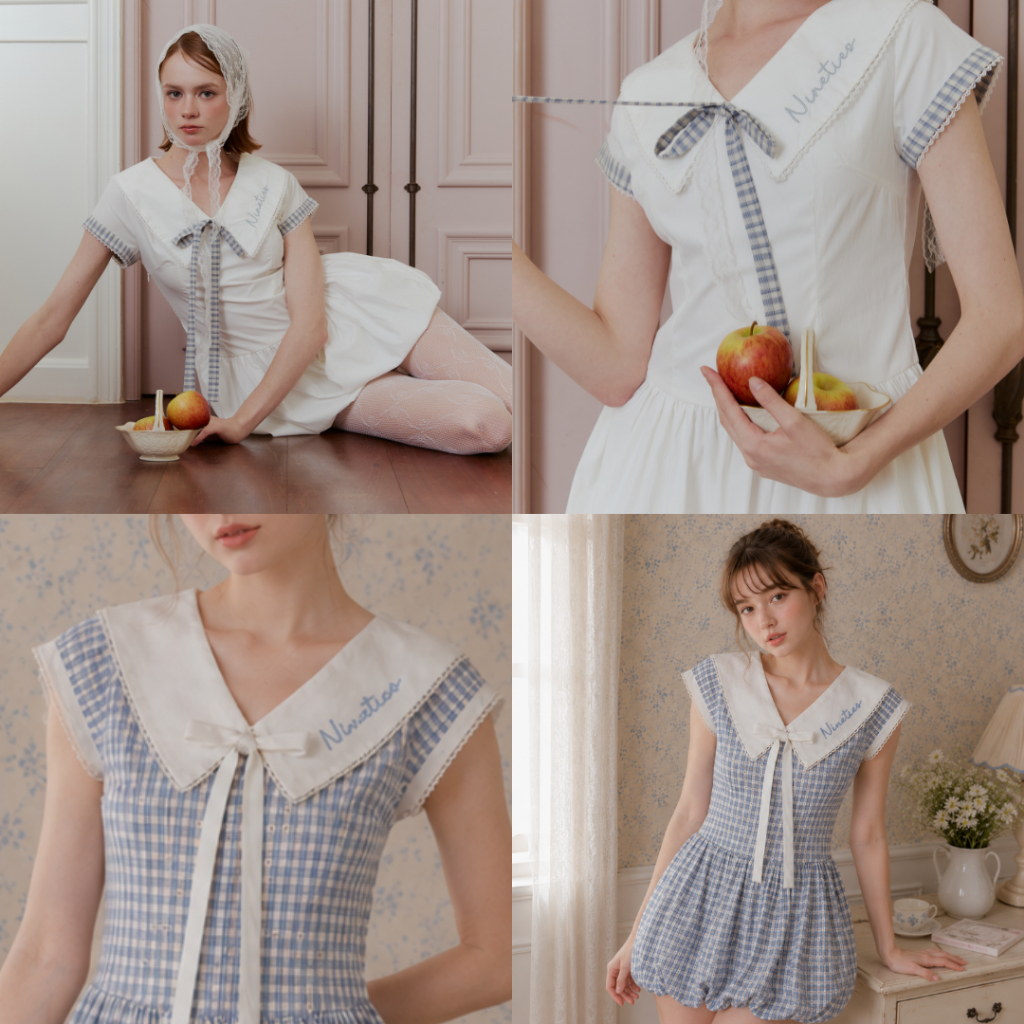 Nineties Design : Letter Dress ชุดเดรสคอปก สุดน่ารัก รุ่น Mary