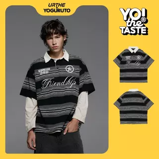 URTHE x YOGURUTO - เสื้อโปโล ลายทาง รุ่น FRIENDSHIP POLO SHIRT