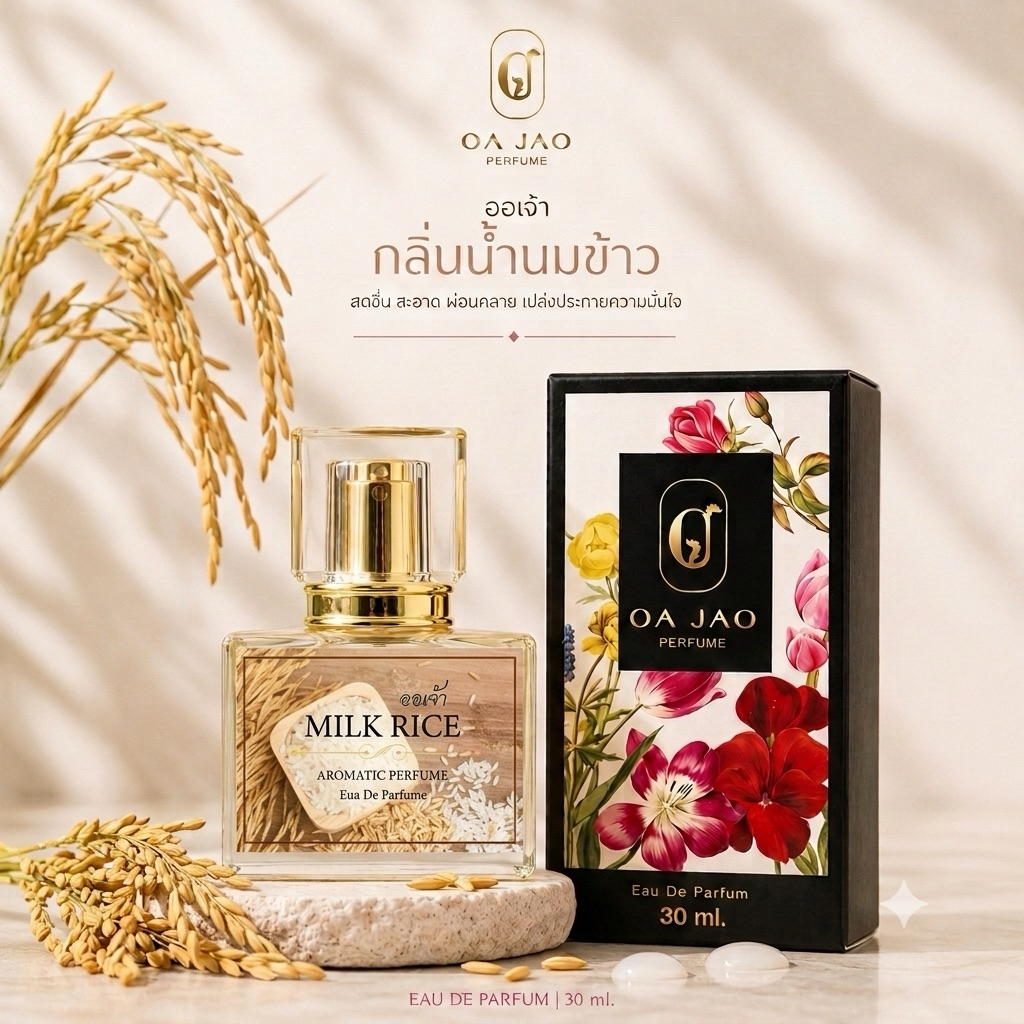 น้ำหอม ออเจ้า กลิ่นน้ำนมข้าว Milk Rice ผสมฟีโรโมน หอมละมุนแบบไทยๆดึงดูดทุกคนให้ค้นหา