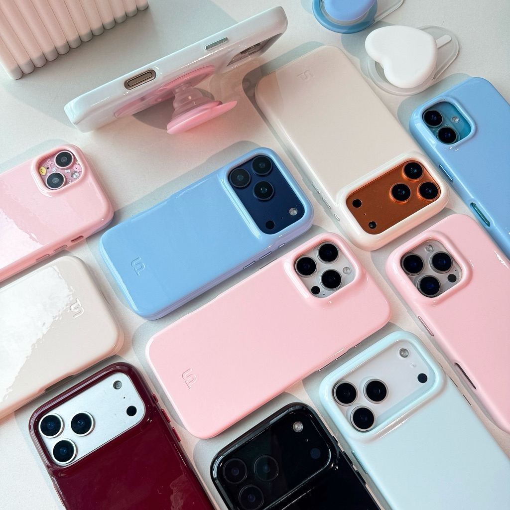 E4S219 Glossy Leather Case✨ เคสหนังกลอสซี่แม่เหล็กชาร์จไร้สาย💖 เคสหนังแก้ว เงาวาว เคสไอโฟน For iPhone 13-17Pro,17Promax