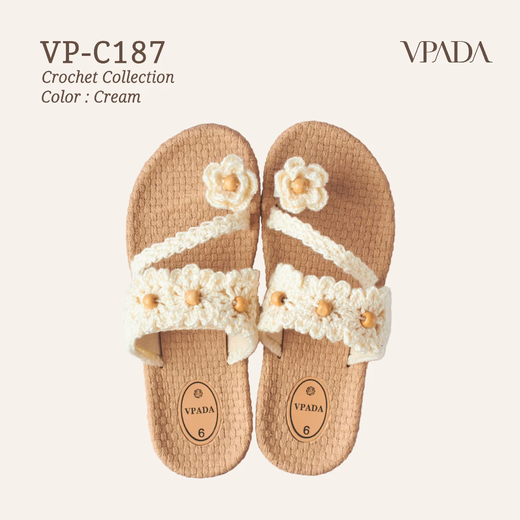 Vpada_sandals_VP-C187 Crochet Collection รองเท้าแตะชายหาดแบน รองเท้าแตะแฟชั่น