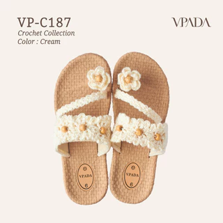 Vpada_sandals_VP-C187 Crochet Collection รองเท้าแตะชายหาดแบน รองเท้าแตะแฟชั่น