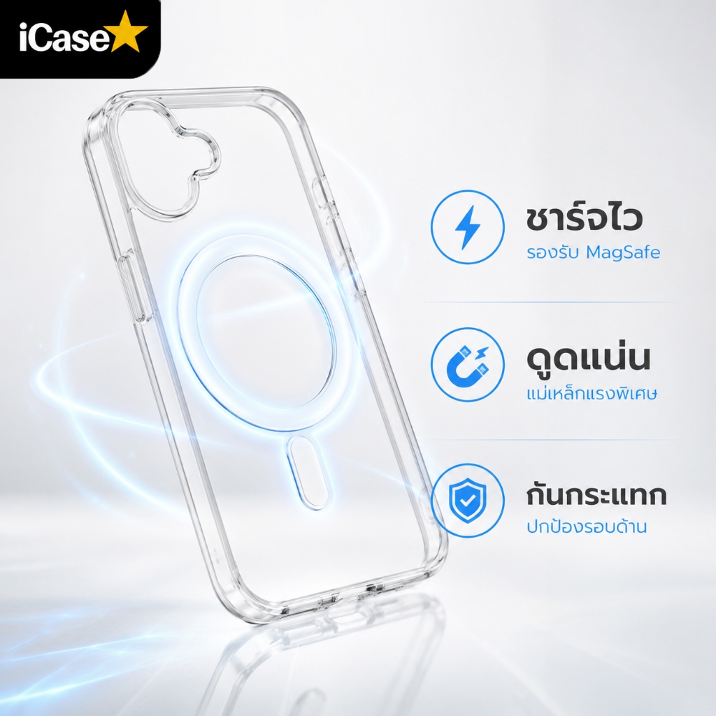 [it] เคสสําหรับ ไอโฟน17 16 pro max 15 14 13 12 11,แม่เหล็กเคสใสเข้ากันได้ ,กันกระแทกการป้องกันเกรดทหาร,ชัดเจน  case 17Air