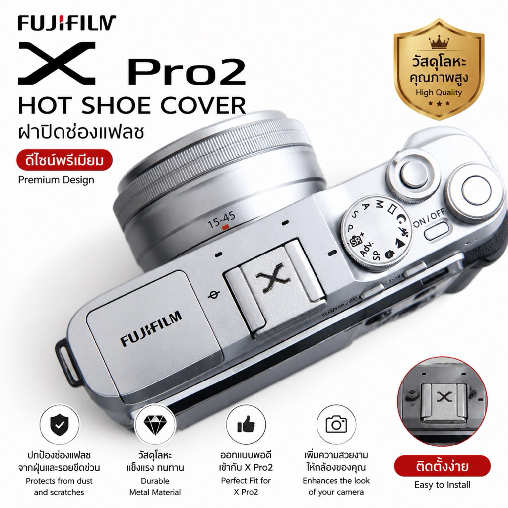 HotShoe Cover ฮอทชู ที่ปิดช่องใส่เเฟลช xa2 xa3 x10 xa5 xt10 xt20 XT100 XT200 XT4 XT3 เเละกล้องรุ่นอื่นๆ