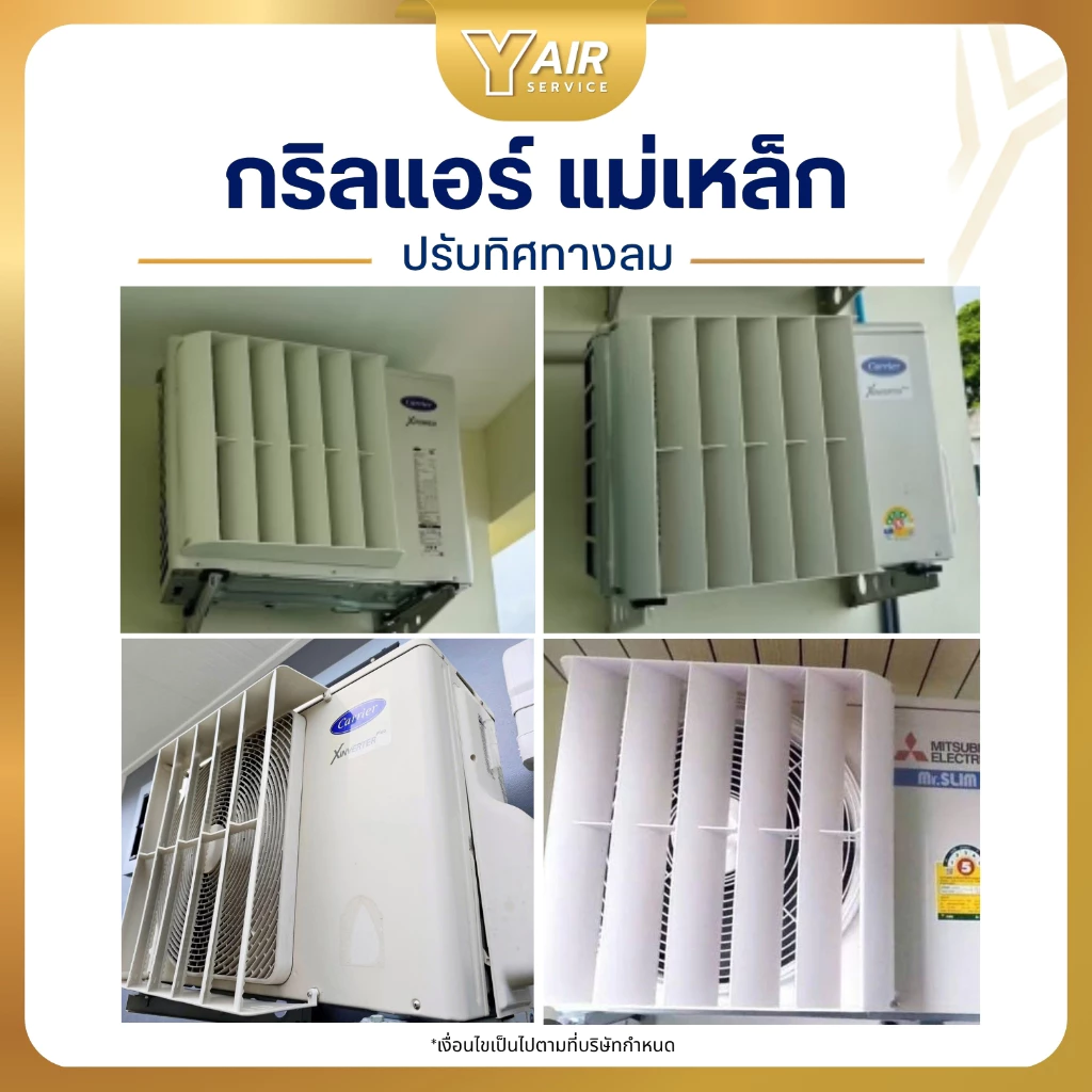 กริลแอร์แม่เหล็ก ขนาด 14" 16" 18" 20" 23" เบี่ยงลมร้อน กริลปรับทิศทางลม กริลแอร์ แข็งแรง ใช้งานง่าย