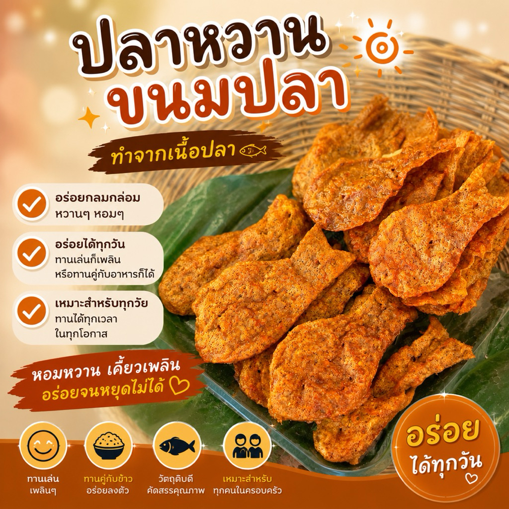 ปลาหวาน ขนมตัวปลา ปลาอินทรีย์หวานตัว