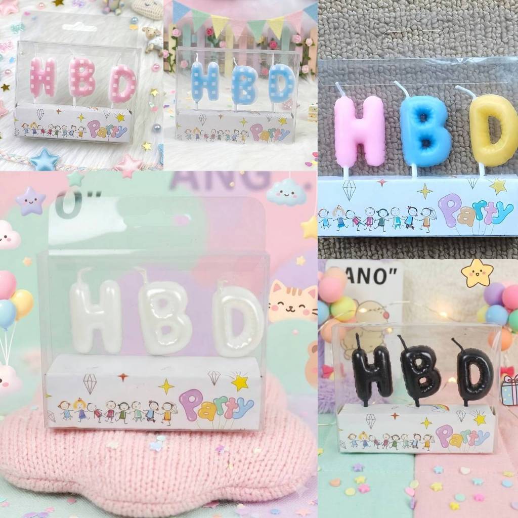 (พร้อมขาย)เทียนวันเกิดแบบเป็นอักษร HBD
