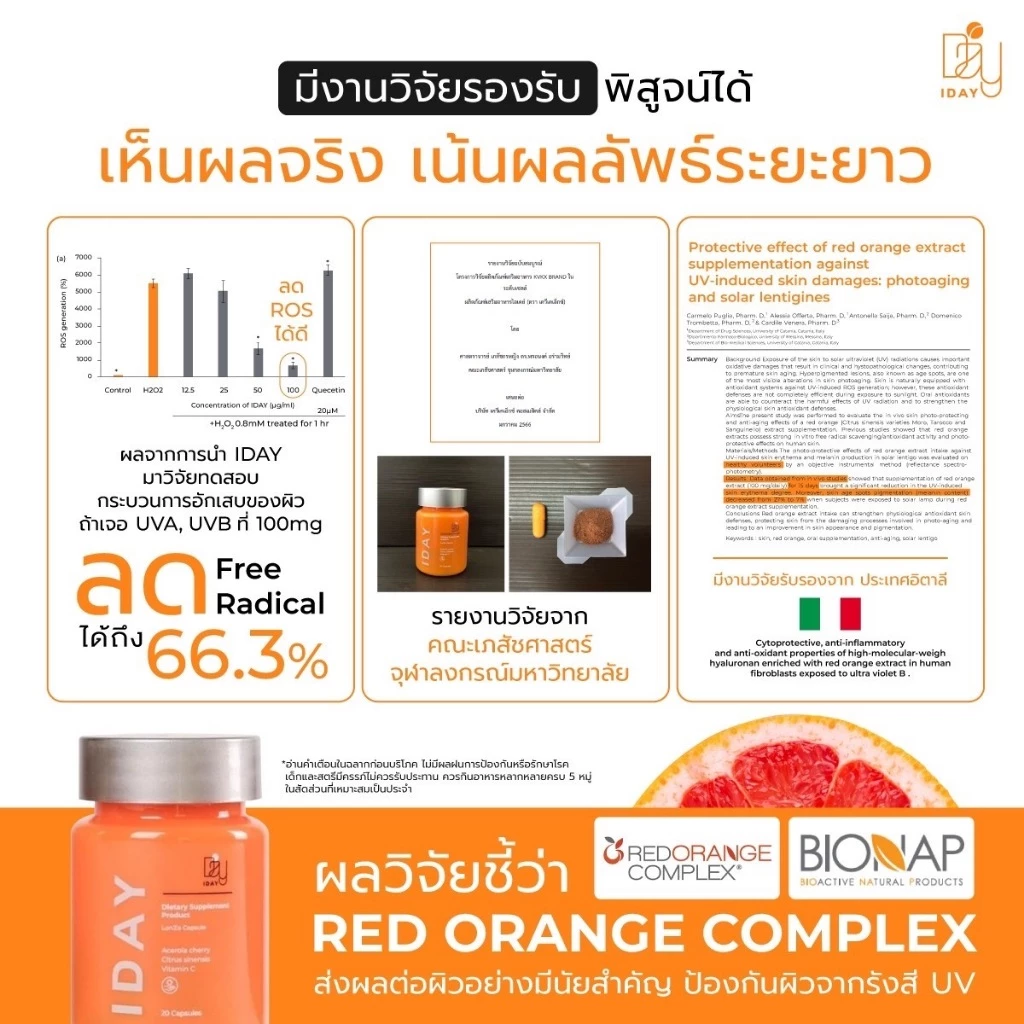 VIKKASKINCARE IDAYIYON 20 CAPS วิตามินกินกันแดดหมอกุ้ง ปกป้องผิวจากแสงแดด ช่วยผิวกระจ่างใส ผิวแข็งแรง  บำรุง ผิวนุ่ม thumbnail 8
