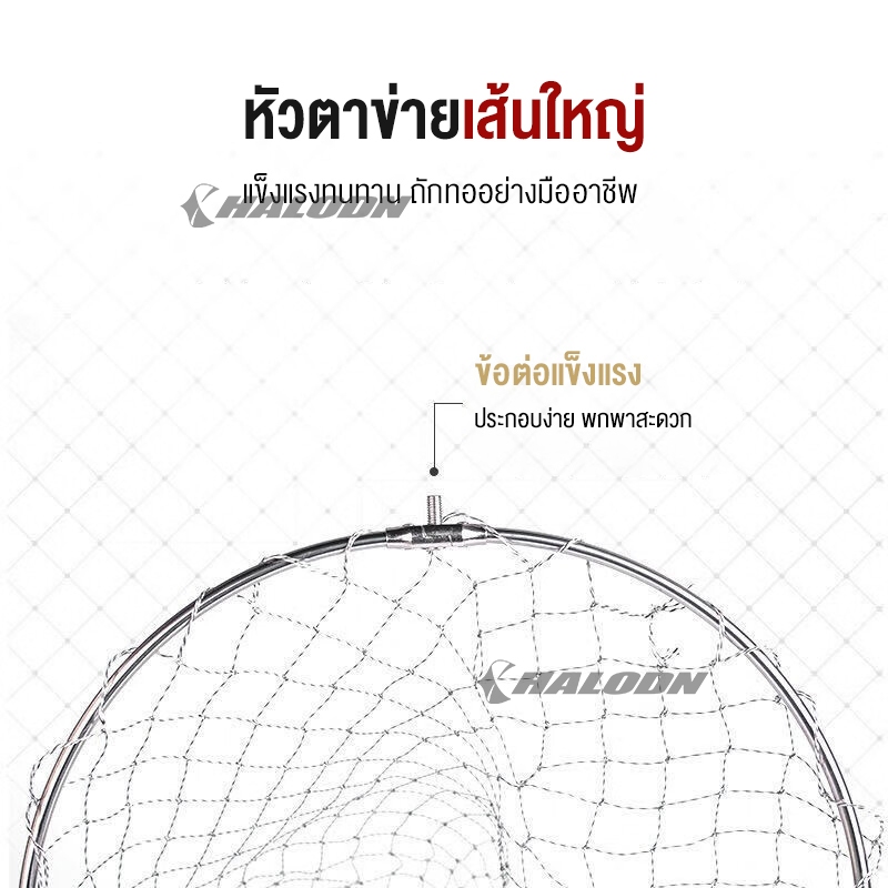 HALODN อวนจับปลา น้ำ ปลาอลูมิเนียมพับเก็บได้ รูปที่ 5