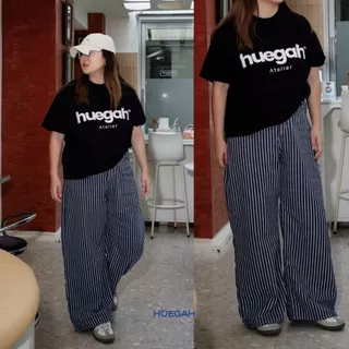 [เก็บโค้ด ลด 25%]📍พร้อมส่ง 👈HUEGAH LOONA BAGGY DENIM (L-12XL) กางเกงยีนส์ขากระบอกใหญ่ ลายทาง