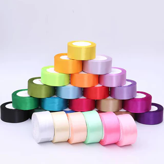 10pcs ริบบิ้นซาตินเนื้อหรู กว้าง 4 ซม. ยาว 22 ม. ผิวเงางามสวยงาม ตกแต่งของขวัญ DIY จัดดอกไม้ พร้อมส่งทันที