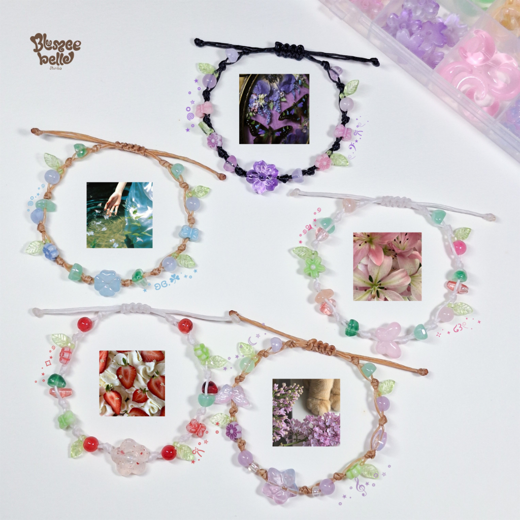 กำไลเชือกเทียน กำไลลูกปัดหิน สร้อยข้อมือเชือกถัก ปรับขนาดได้ Free Size แฮนด์เมด100% Handmade Bracelet พร้อมส่ง