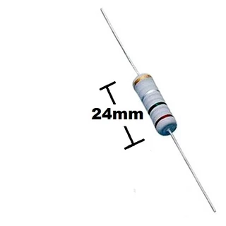 2ชิ้น R 5W 5% L24mm Ohm Metal Oxide Film Resistor ตัวต้านทาน 0.22 0.33 1 10 4.7 10 22 100 1K 100K Ohm