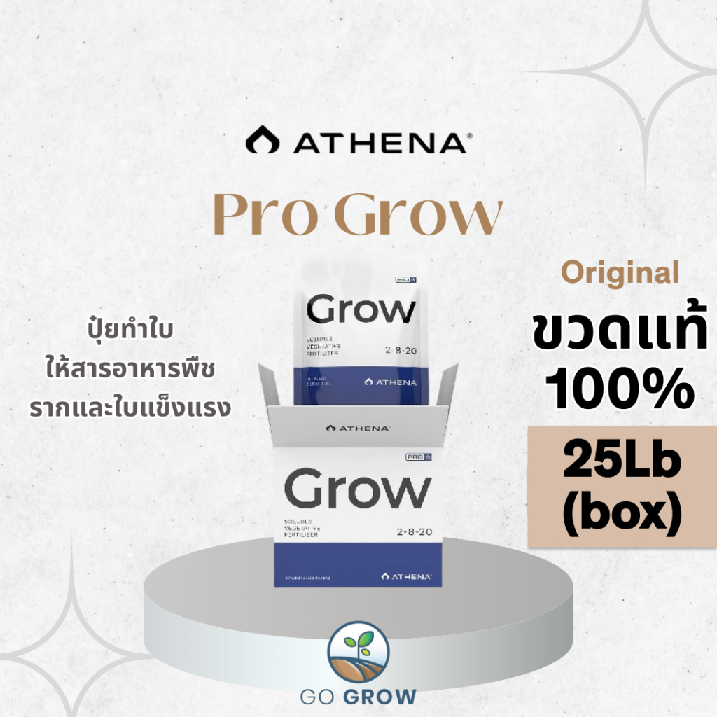 [ขวดแท้] Athena Pro Grow 25Lb (Box) ปุ๋ยทำใบ ปุ๋ยหลักสารอาหารพืชครบถ้วน รากและใบแข็งแรง