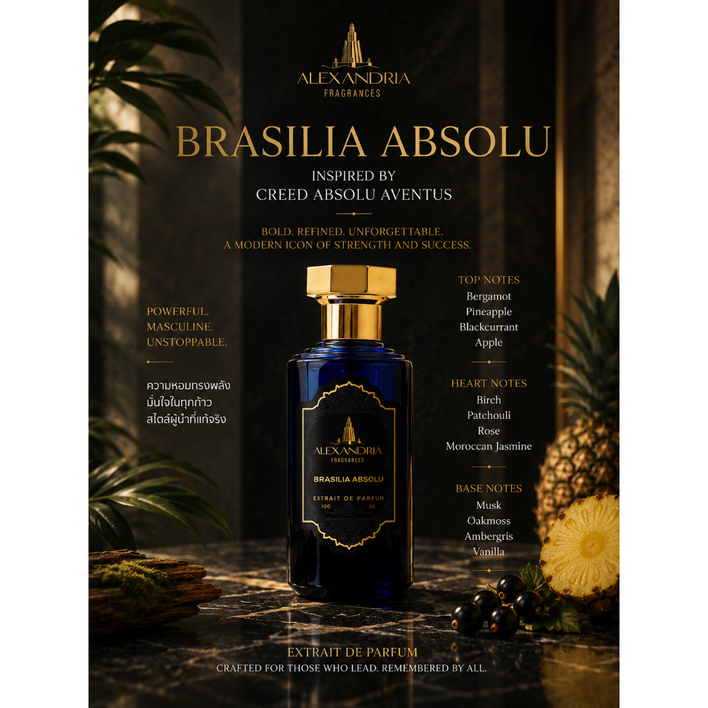 Alexandria Fragrances: Brasilia Absolu (inspired by Aventus Absolu Creed) 30/60/100ml นํ้าหอมขวดใหม่