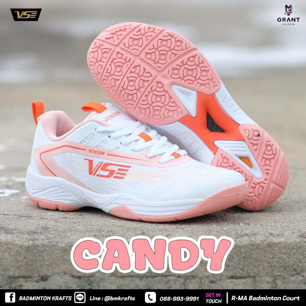 รองเท้าแบดมินตัน Venson VS1100 (Candy)-Orange