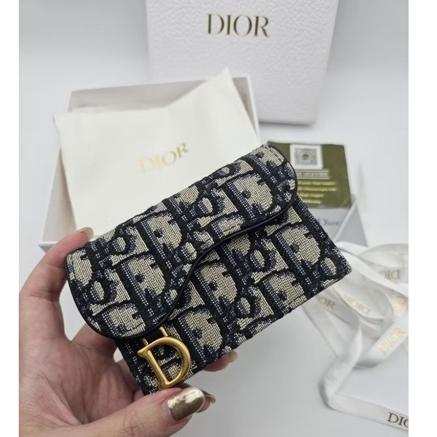 New Dior card holder 1 ช่อง สี navy 💙ของแท้💯 พร้อมส่ง
