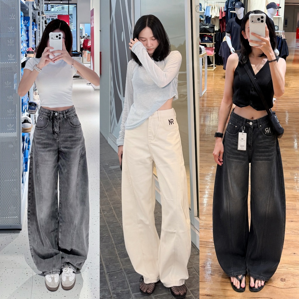 กางเกงยีนส์ทรงบาร์เรลใส่ได้ชาย-หญิง รุ่น Barrel Jeans