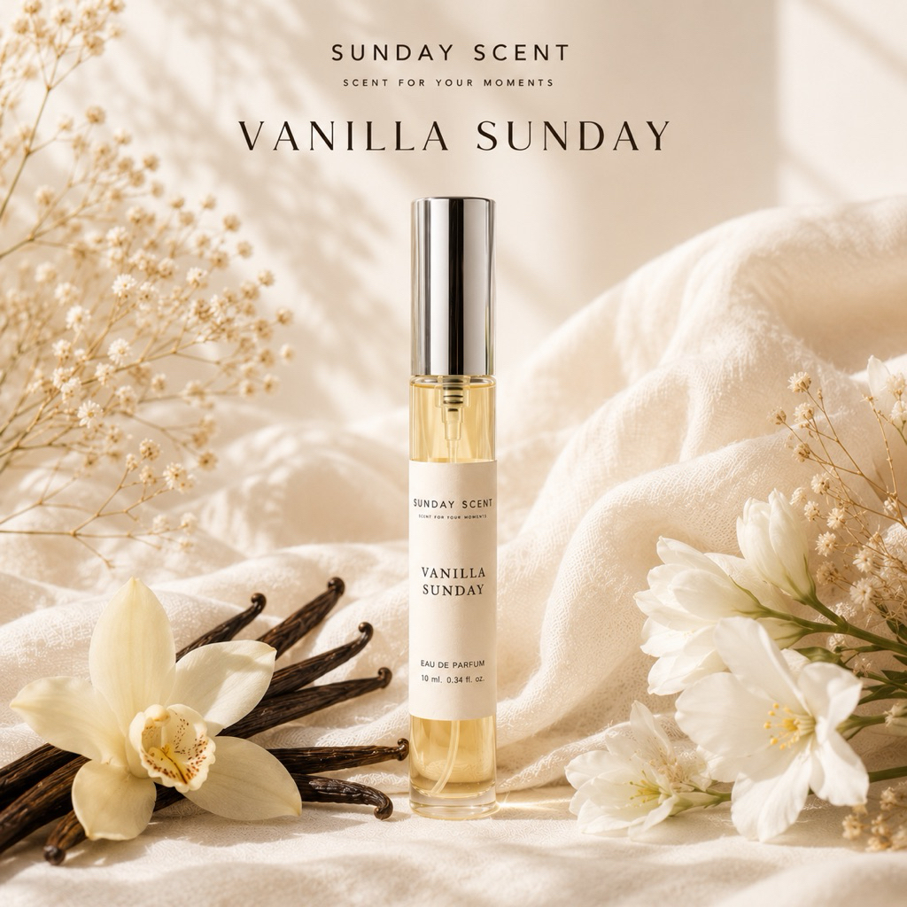 Sunday Scent - Vanilla Sunday Eau de Parfum 10ml | น้ำหอมวานิลลา Unisex หอมหวานละมุน อบอุ่น ติดทนนาน | ไม่มีกล่อง