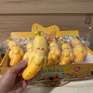Squishy กล้วยหอมปอกเปลือก ของเล่นบีบนุ่ม กลิ่นหอม คืนตัวช้า ของสะสม