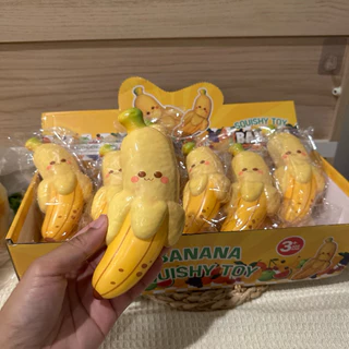Squishy กล้วยหอมปอกเปลือก ของเล่นบีบนุ่ม กลิ่นหอม คืนตัวช้า ของสะสม
