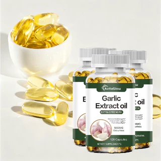 Garlic Extract Oil 50000mg 120 แคปซูล 3 ขวด | กระเทียมสกัดเข้มข้น Super Oil บำรุงหัวใจ ลดคอเลสเตอรอลGarlic Extract Oil