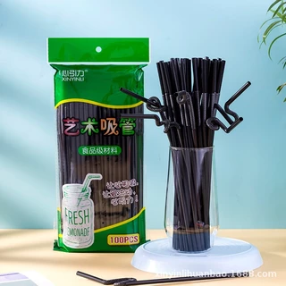 หลอด หลอดดูดน้ำ หลอดพลาสติกแบบงอ ห่อฟิล์ม และไม่ห่อฟิล์ม มีหลายแบบให้เลือก ขนาด 6 มิล แพ็ค100 เส้น พร้อมส่ง