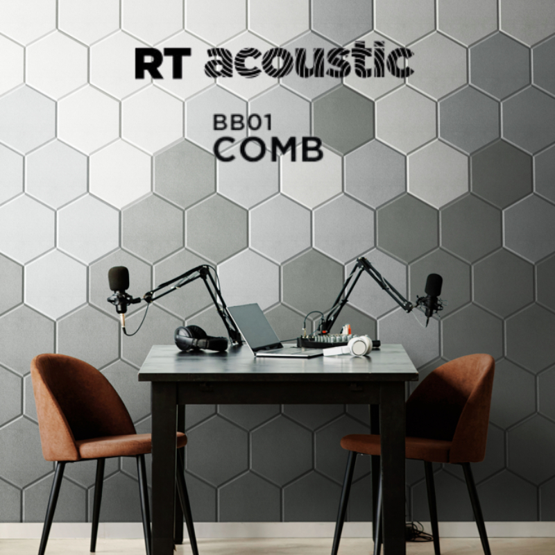 RT acoustic แผ่นซับเสียง DIY รุ่น BB01 COMB 1 กล่อง 34 แผ่น (ติดได้ 2 ตรม.) สไตล์โมเดิร์น พร้อมติดตั้ง สำหรับตกแต่งห้อง