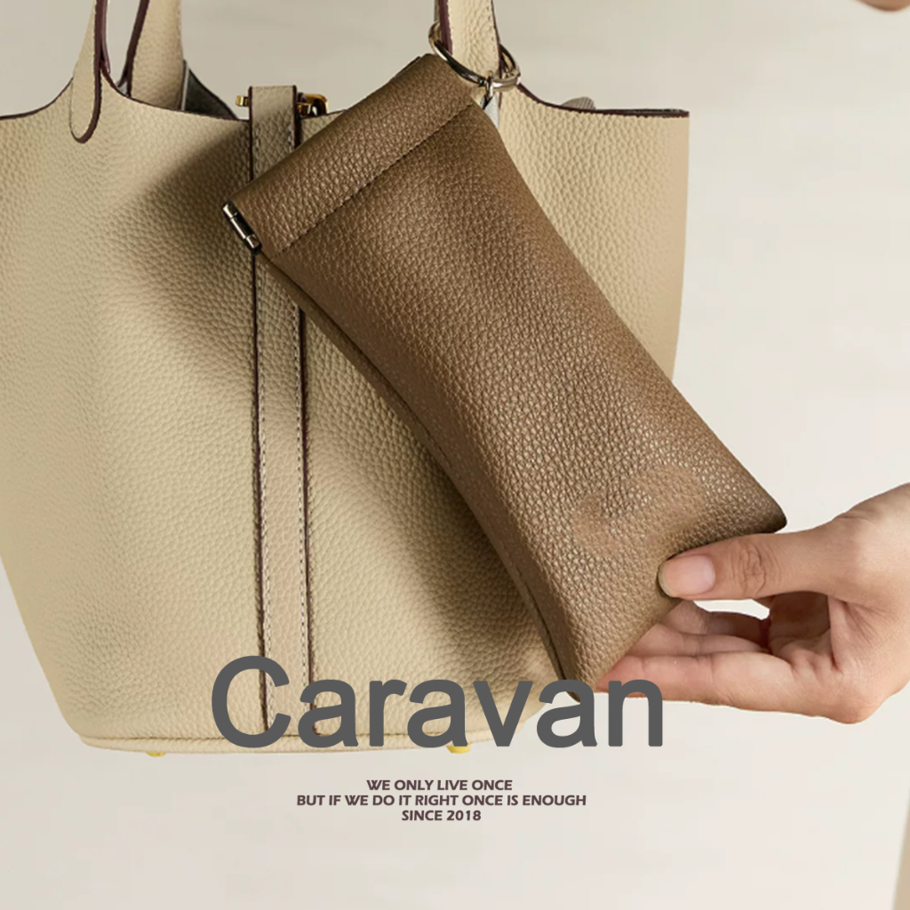 15#Caravan Crew Eyeglasses bag กระเป๋าใส่แว่น ซองใส่แว่น วัสดุหนัง เคสใส่แว่นตา