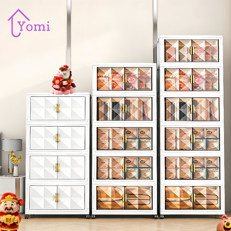 [50-80cm]storage cabinet ตู้เก็บของ ตู้เก็บของอเนกประสงค์ ความจุขนาดใหญ่ ตู้เก็บของแบบพับได้ ประหยัดพื้นที่ กล่องเก็บของ
