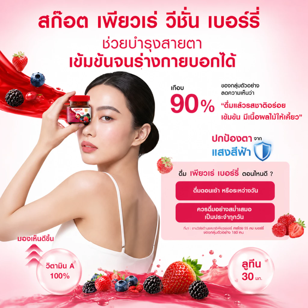 Scotch สก๊อต เพียวเร่ เบอร์รี่สูตรใหม่ เพิ่มยังเบอร์รี่ 40 มล. (แพ็ก 12 ขวด) จำนวน 1 แพ็ก (บำรุงสายตา) thumbnail 3