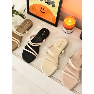 Rarin รุ่น [ Jolyn ] 36 - 41 รองเท้าแตะพื้นนุ่ม หนังนิ่ม ใส่ได้สองแบบ