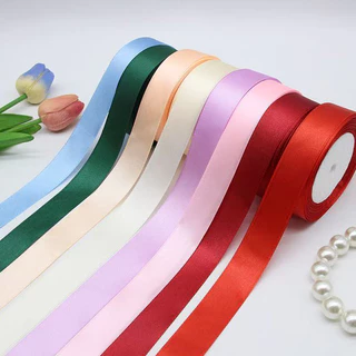 ริบบิ้นผ้าซาติน หน้ากว้าง 2.5CM ยาว 25 หลา ริบบิ้นทำโบว์ ตกแต่ง ริบบิ้นตกแต่ง DIY (พร้อมส่ง)