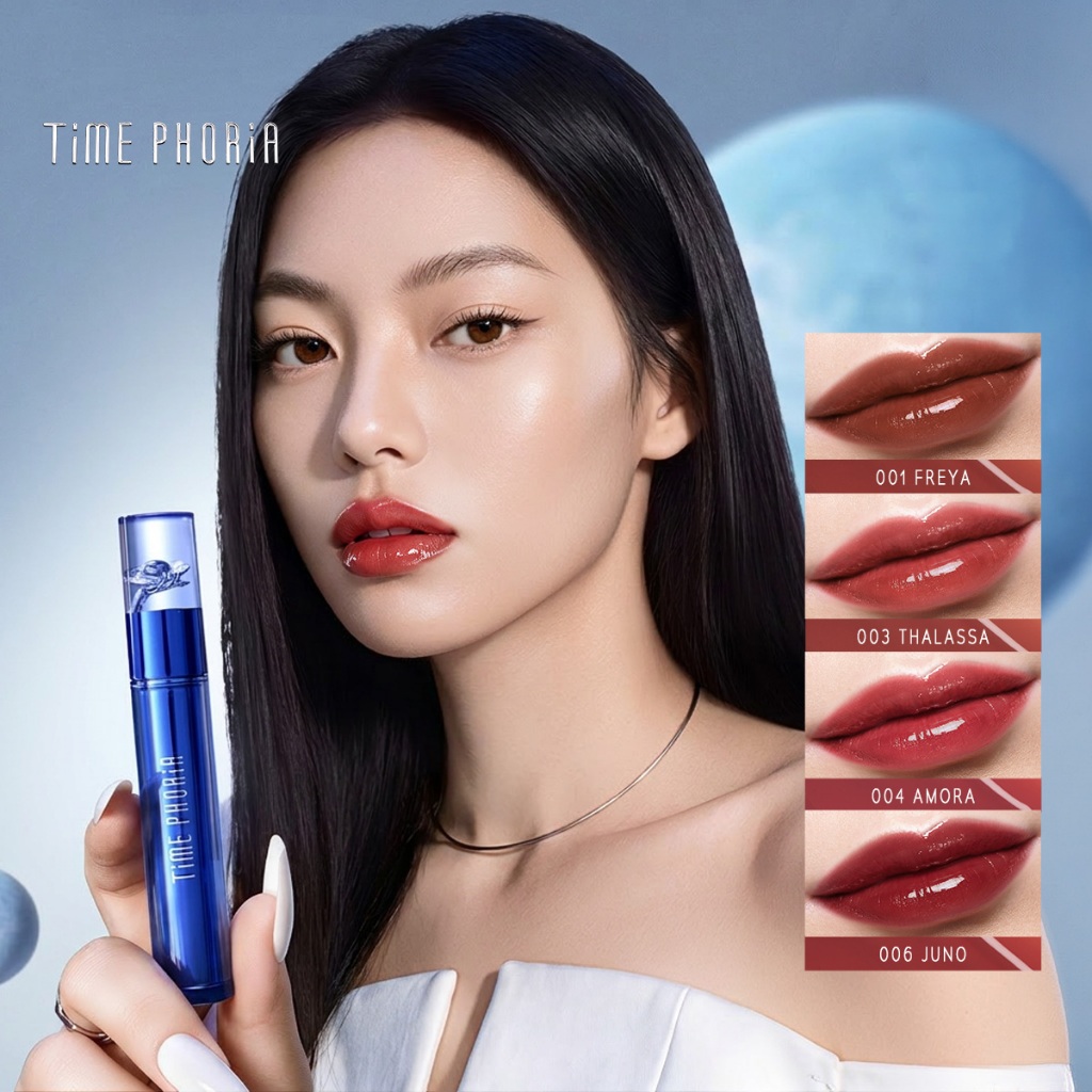 TimePhoria Aphrodite Everlasting Glossy Tint ลิปกลอสกระจก ฉ่ำวาว เงาวาว สีแน่น ติดทน ไม่แห้งปาก ปากอวบอิ่
